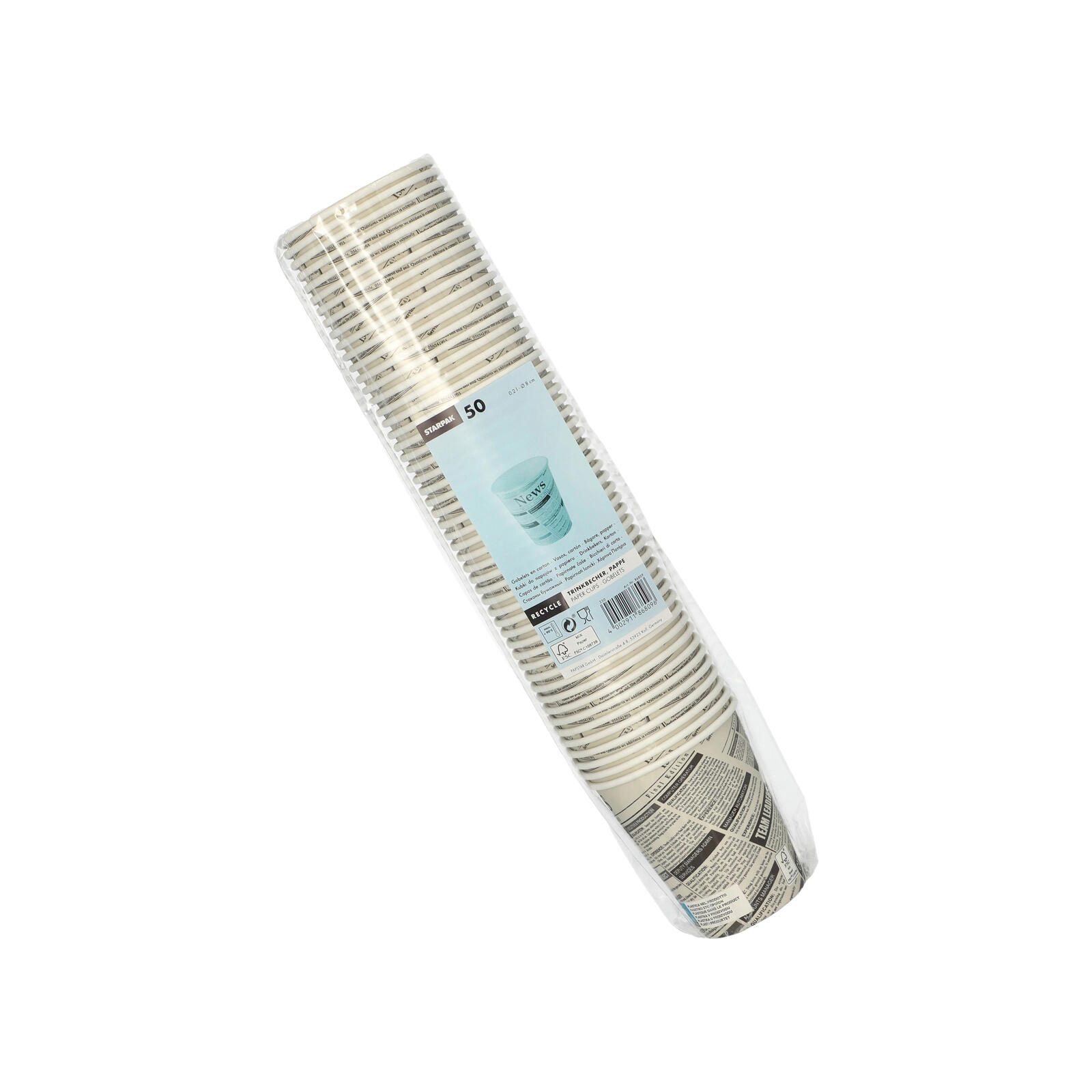 STARPAK Newsprint Einweg-Kaffeebecher 8 cm 0,2 l weiß 86809