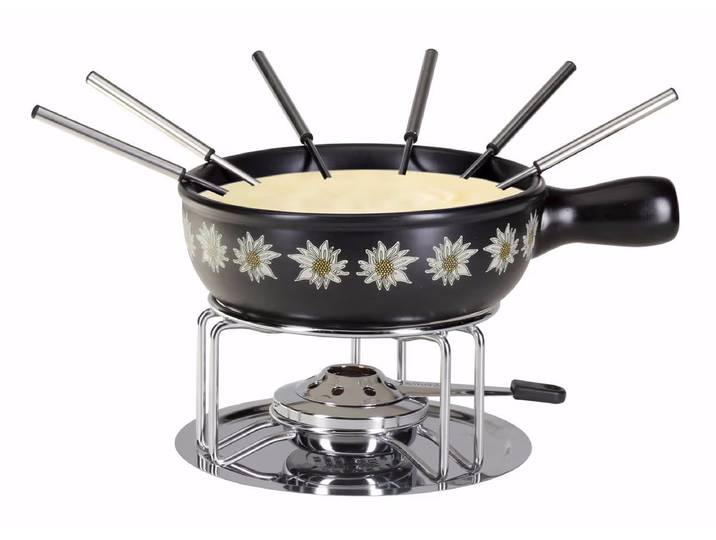 Nouvel Edelweiss-Band Käsefondue-Set – Fondue Set – schwarz