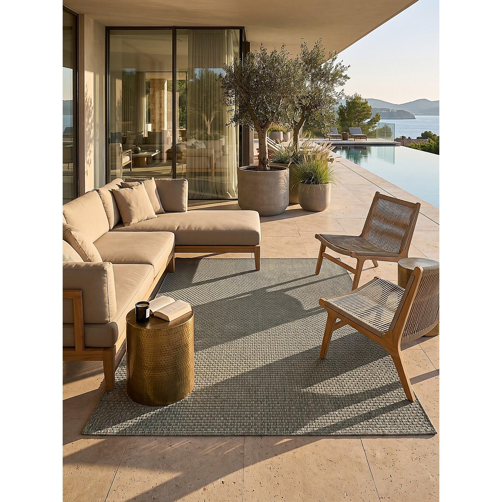 Flachgewebe-Teppich Polypropylen Grün 120x170 cm - BROYE Kadima