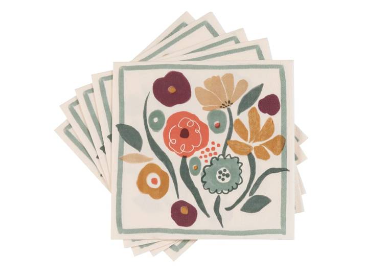 Papierservietten mit buntem Blumenmuster (x20)