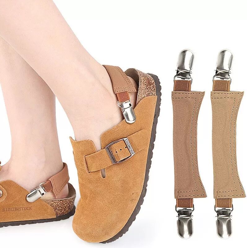INF Elastische Schuhbanderolen mit Zinklegierungsclips - Bequemer Halt für lose Schuhe (1 Paar)