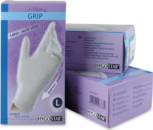 HYGOSTAR unisex Einmalhandschuhe GRIP weiß Größe L 100 St.