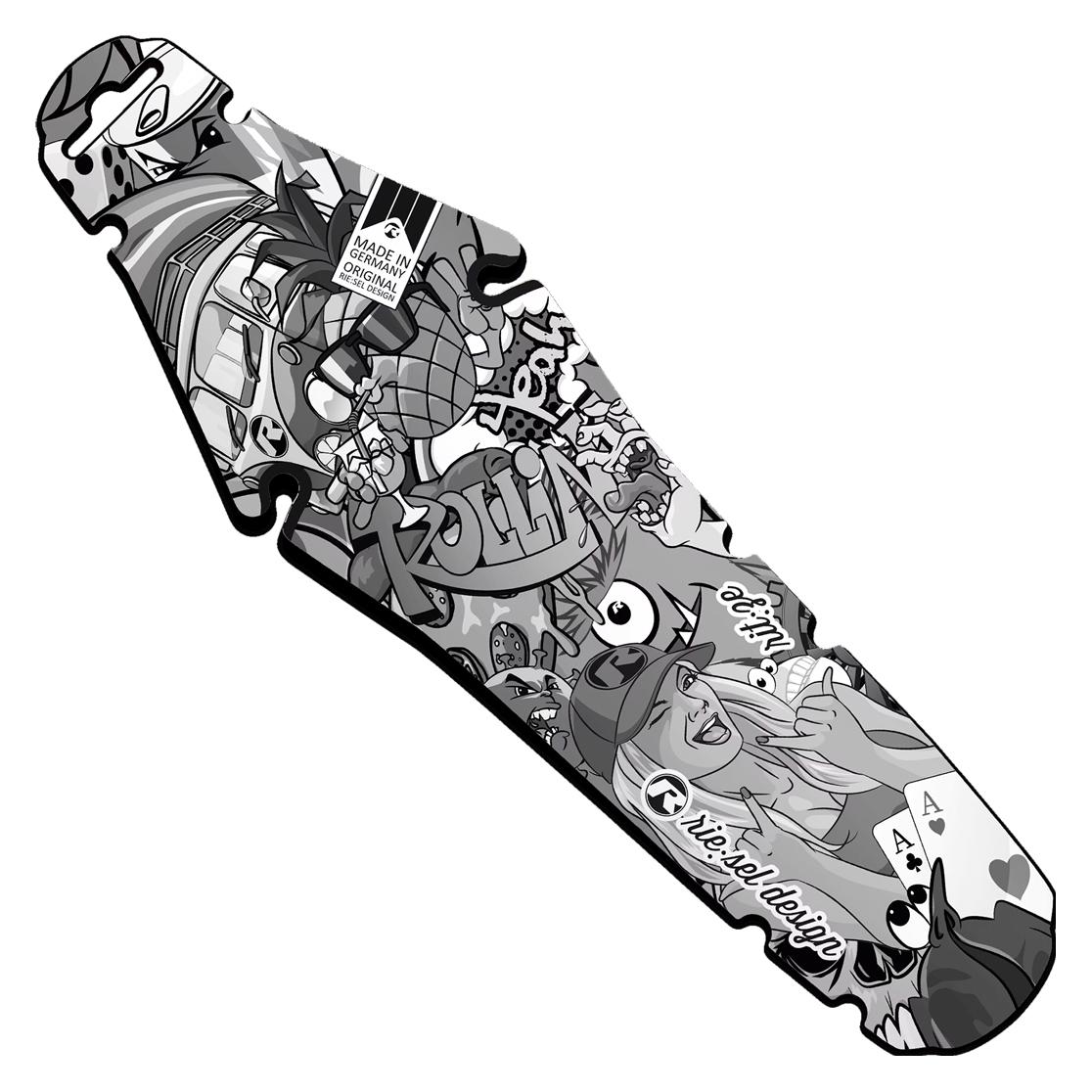 riesel design Spritzschutz rit:ze Stickerbomb Eyecatcher UltraBlack (Schutzblech hinten) (FE-R055)