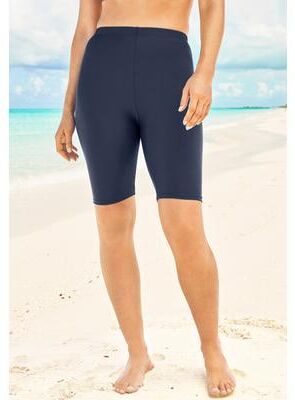 Plus Size Women's High-Waist Full-Coverage Swim Bike Short by Swim 365 in Navy (Size 24) Swimsuit Bottoms