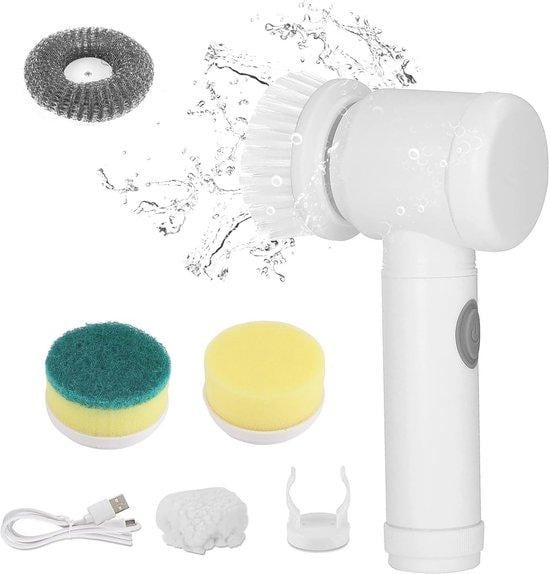 Witte elektrische multifunctionele reinigingsborstel voor keuken en badkamer van plastic