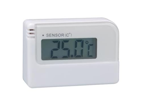 Perel Digitale mini-thermometer met lcd-display, meetbereik -30 tot +50 °C, wit