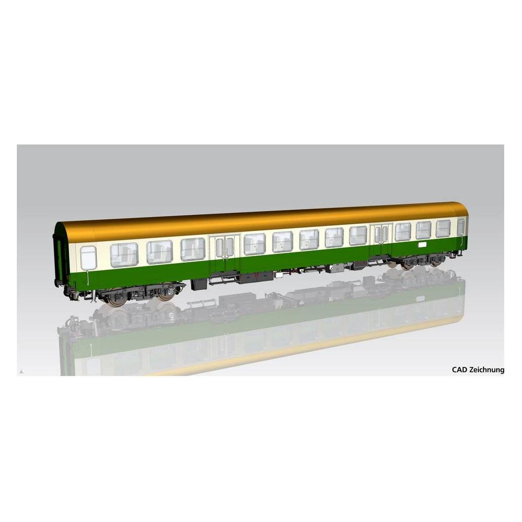 Piko Halberstädter Mitteleinstiegswg. beige-grün 2. Kl. br. Dach DR Ep IV (Spur H0) (28004)