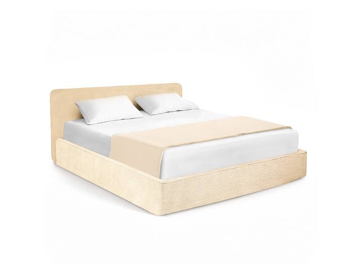 Polsterbett basic 160 x 200cm Chenille Roselia Beige/Creme Kein Bettkasten