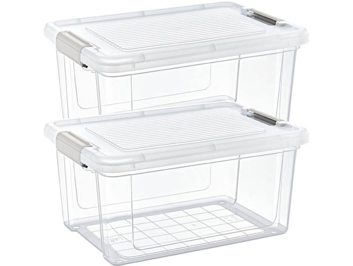 2er-Set Vorratsbox, 16 Liter , transparent