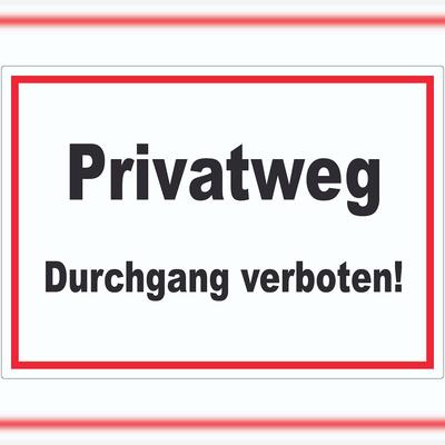 HB-Druck Privatweg Durchgang verboten Text Aufkleber A5 (148x210mm)