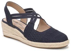 Wide Width Women's Patience Espadrille Wedge Sandal by LifeStride in Lux Navy (Size 11 W)