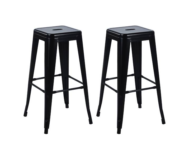 Barhocker Metall METALLIX 2er Set schwarz