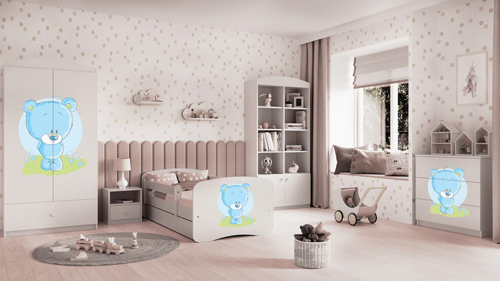 Bett babydreams grünes Pferdebett mit Schublade Matratze 140/70