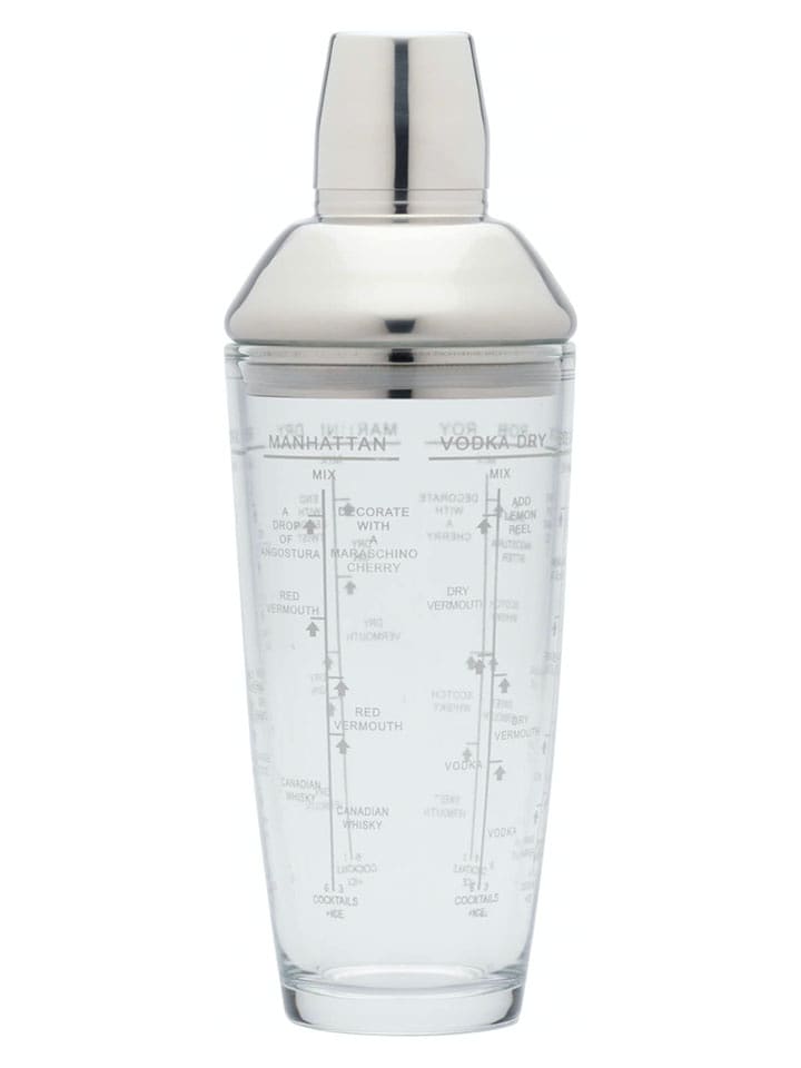 BarCraft Cocktailshaker in Silber/ Transparent - 700 ml - onesize