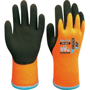 Wonder-Grip Arbeitshandschuhe WG-380 Thermo, Latex-Beschichtung, orange, Größe 10 / XL, 12 Paar