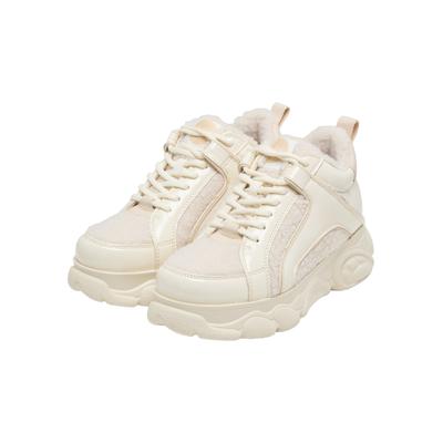 Trainingsschuh BUFFALO "Buffalo CLD CORIN WARM - VEGAN PATENT/", Damen, Gr. 37, beige (cream), Lederimitat, unifarben, Schuhe