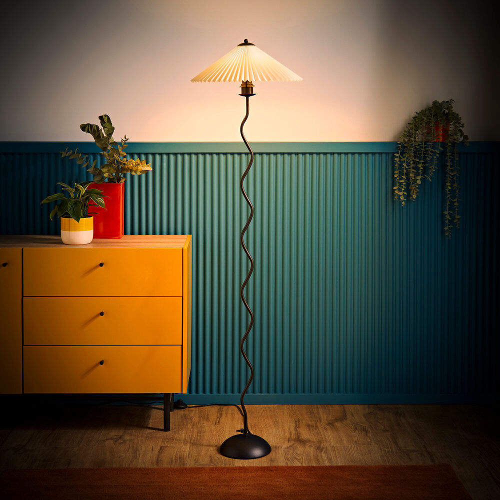 Mercury 155cm Black Metal Floor Lamp 155cm H X 44cm W X 44cm D