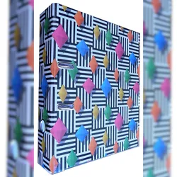 ADINA Motivordner bunte Diamanten auf sw/ws