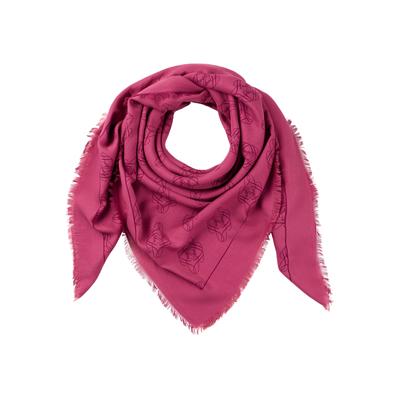 Schal HUGO "Alycia 120*120", Damen, pink (schwarz pink 655), Web, Materialmix, Modetücher Schal, mit HUGO-Logodrucken