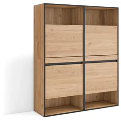 SKRAUT HOME Schuhschrank, Raumsparschrank, 120x35x145 cm, Schlafzimmer, Kleiderschrank, Modern Style, Eiche _ 458_33