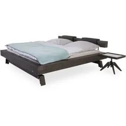 Holzbett FACTORY BLOC (LF 180x200 cm) - Bezug: Lederlook - LF 180x200 cm