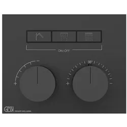 Gessi HI-FI, Fertigmontageset Unterputz-Thermostat mit Tasten-Bedienung, 3 separate Ausgänge, 63006279, Farbe: Weiß CN