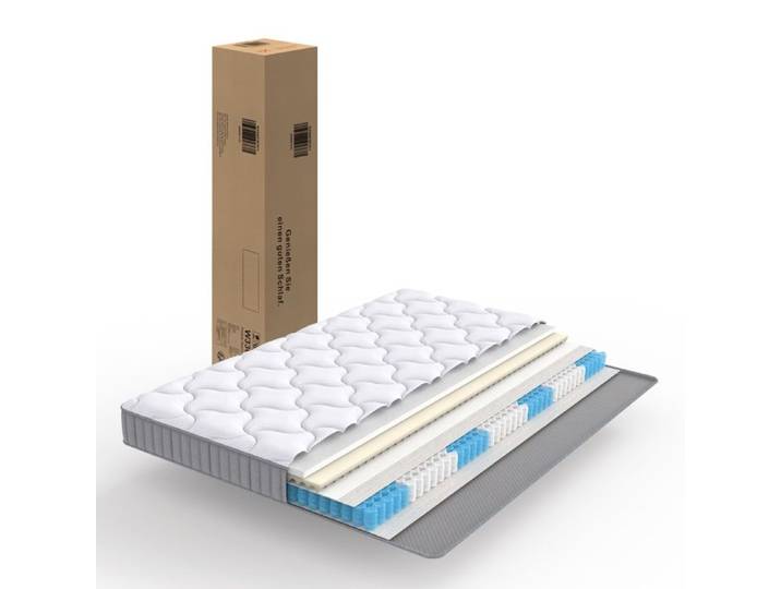 Matelas Ressorts Ensachés 140x190x10cm - Matelas 2 Places 7 Zones pour Canapé-Lit et Lit Pliant - Certifié OEKO-TEX - Gris