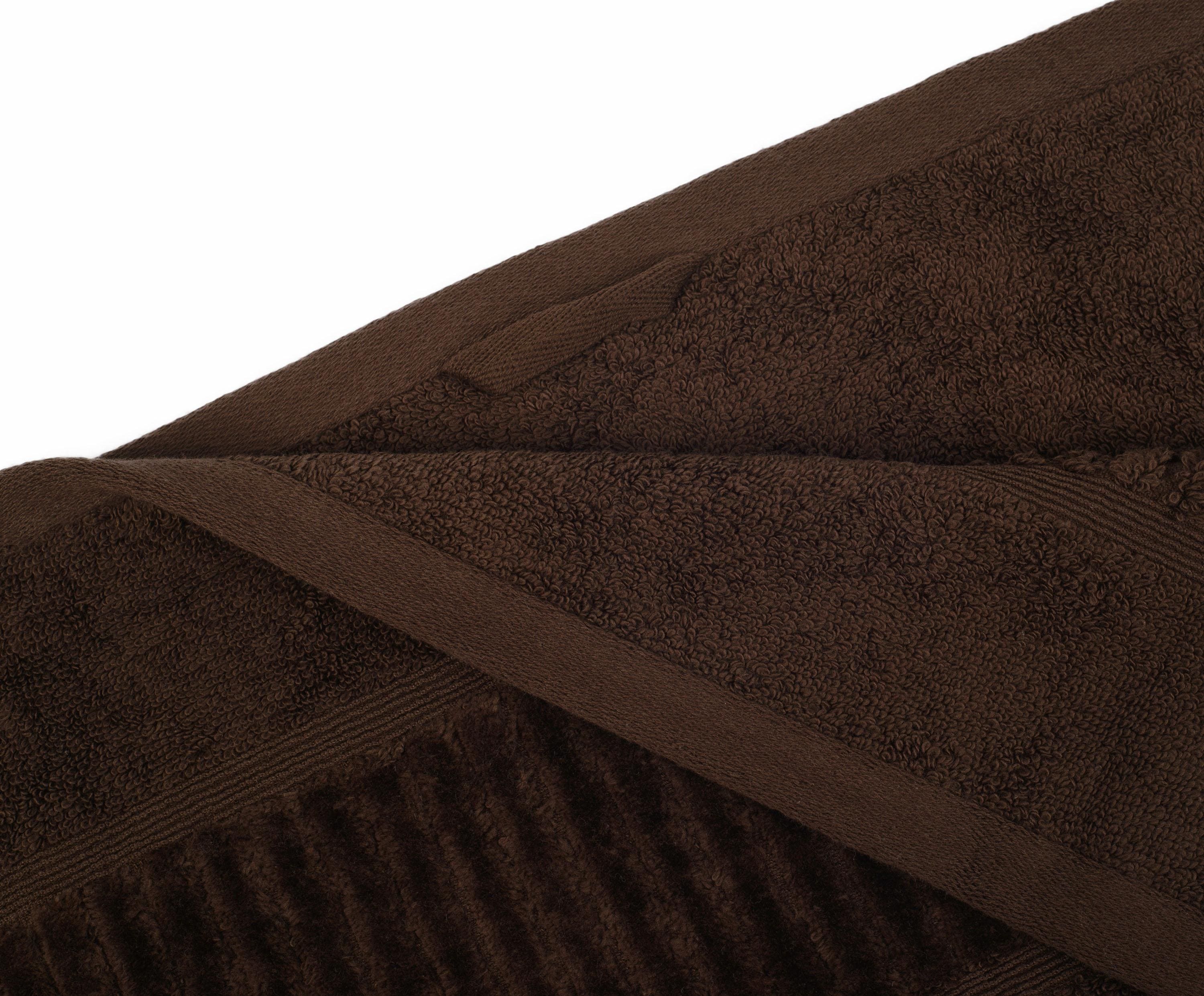 Badetuch GÖZZE "BIO Frottier", braun, B:70cm L:140cm, Walkfrottee, Obermaterial: 100% Baumwolle, Handtücher, Badetuch, Bio-Baumwolle, Uni-Farben, mit geschorener Bordüre, Pastell Farben