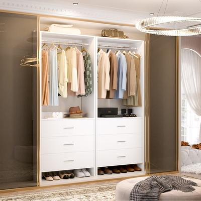 Rackcog Cimly Freestanding Closet System with Wood Drawers, Organizer Wardrobe for Walk-in and Reach-in Closet