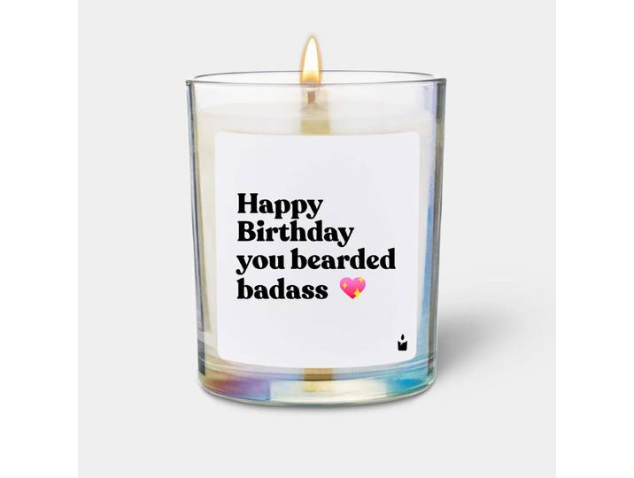 Duftkerze Woody Happy Birthday you bearded badass