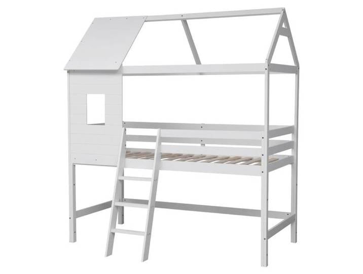Lit cabane mezzanine pour enfant 190x90cm blanc MARGOT