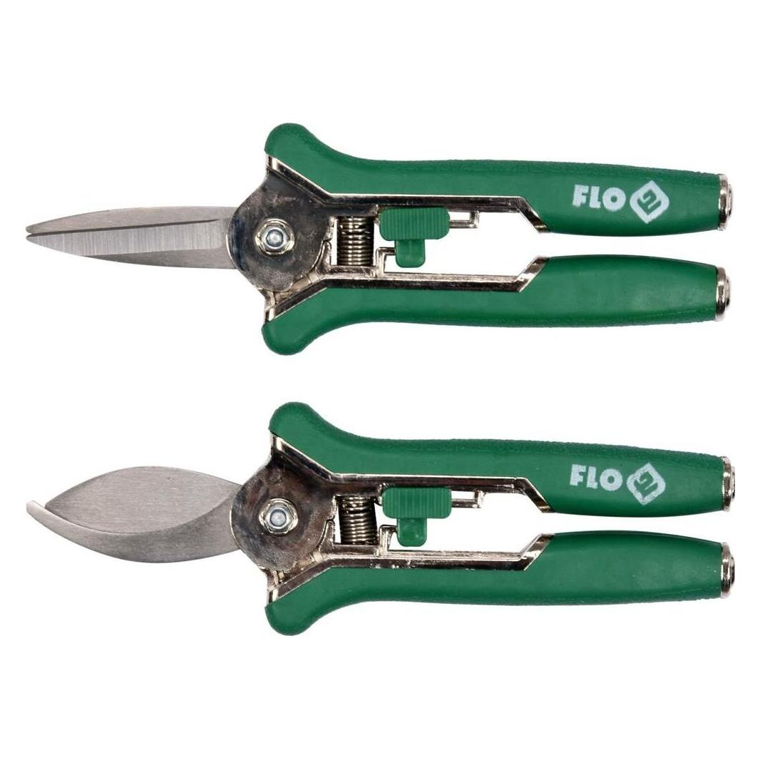Toya Flo Gartenscheren Set 2 Stück Bypass Rebschere Garten Blumen Ast Bonsai Baum Schere (99195)