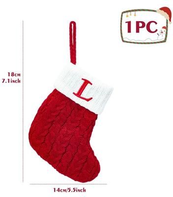 Uplift Treasures Personalized Christmas Knit Stocking With Snowflake Design l