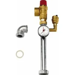 Sicherheitsgruppe 1 Zoll mit Sicherheitsventil 3 bar, Manometer und Schnellentlüfter