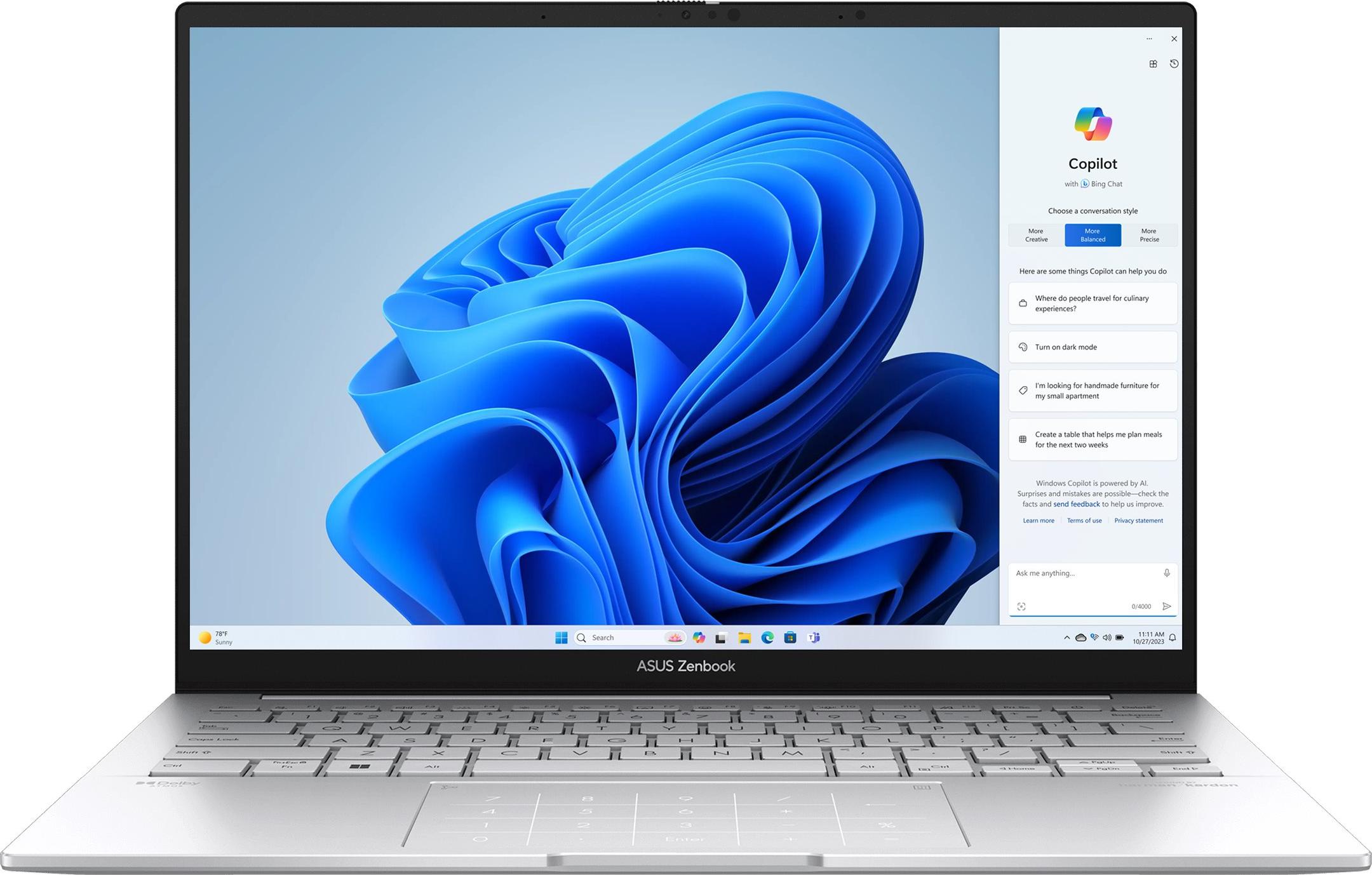 ASUS Zenbook 14 OLED UX3405CA-QD1302W, Intel Core Ultra 7, 35,6 cm (14"), 1920 x 1200 Pixel, 16 GB, 1 TB, Windows 11 Home