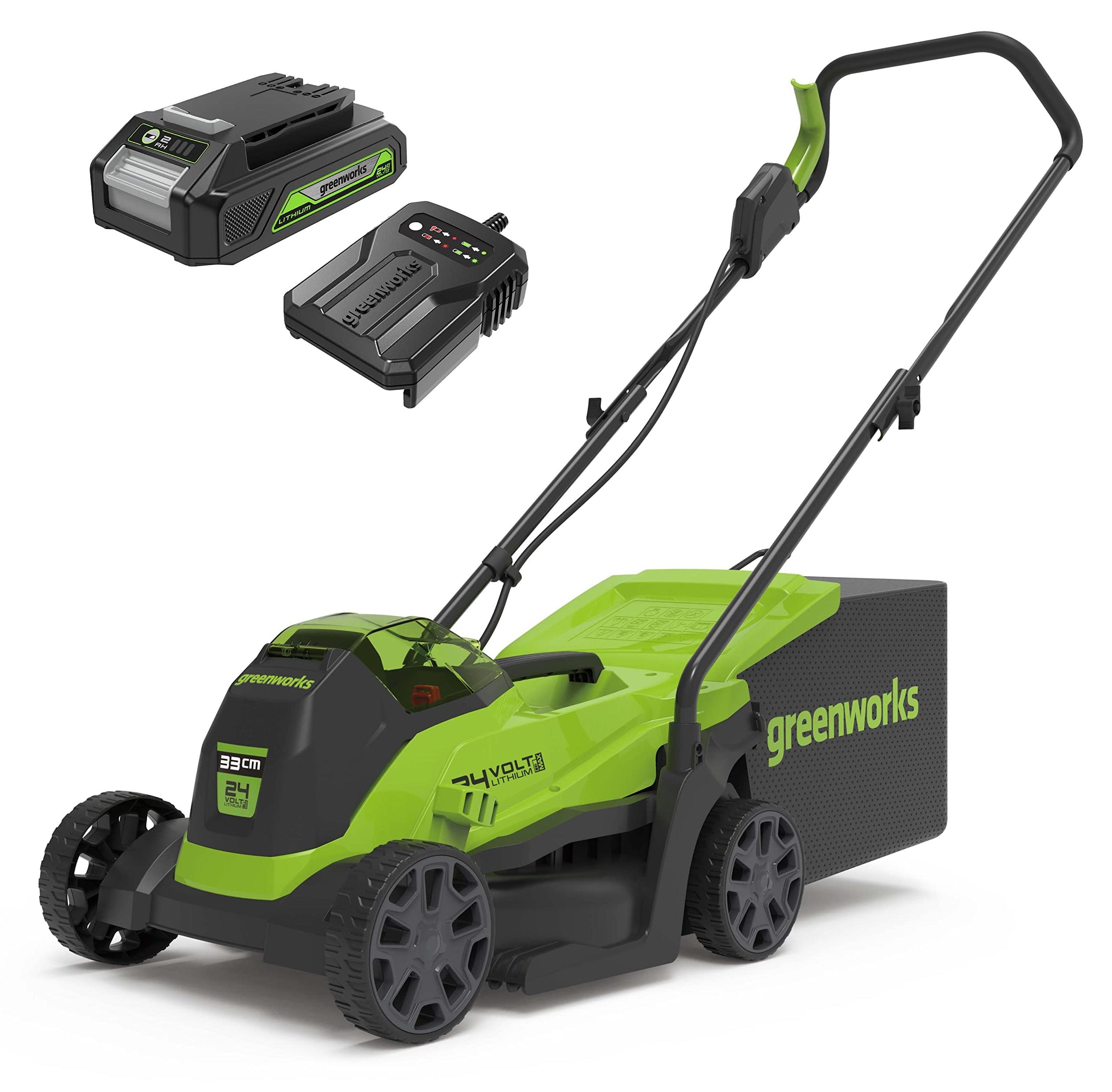 Greenworks 24V Kabelloser Akku Rasenmäher mit bürstenlosem Motor für kleinere Fl