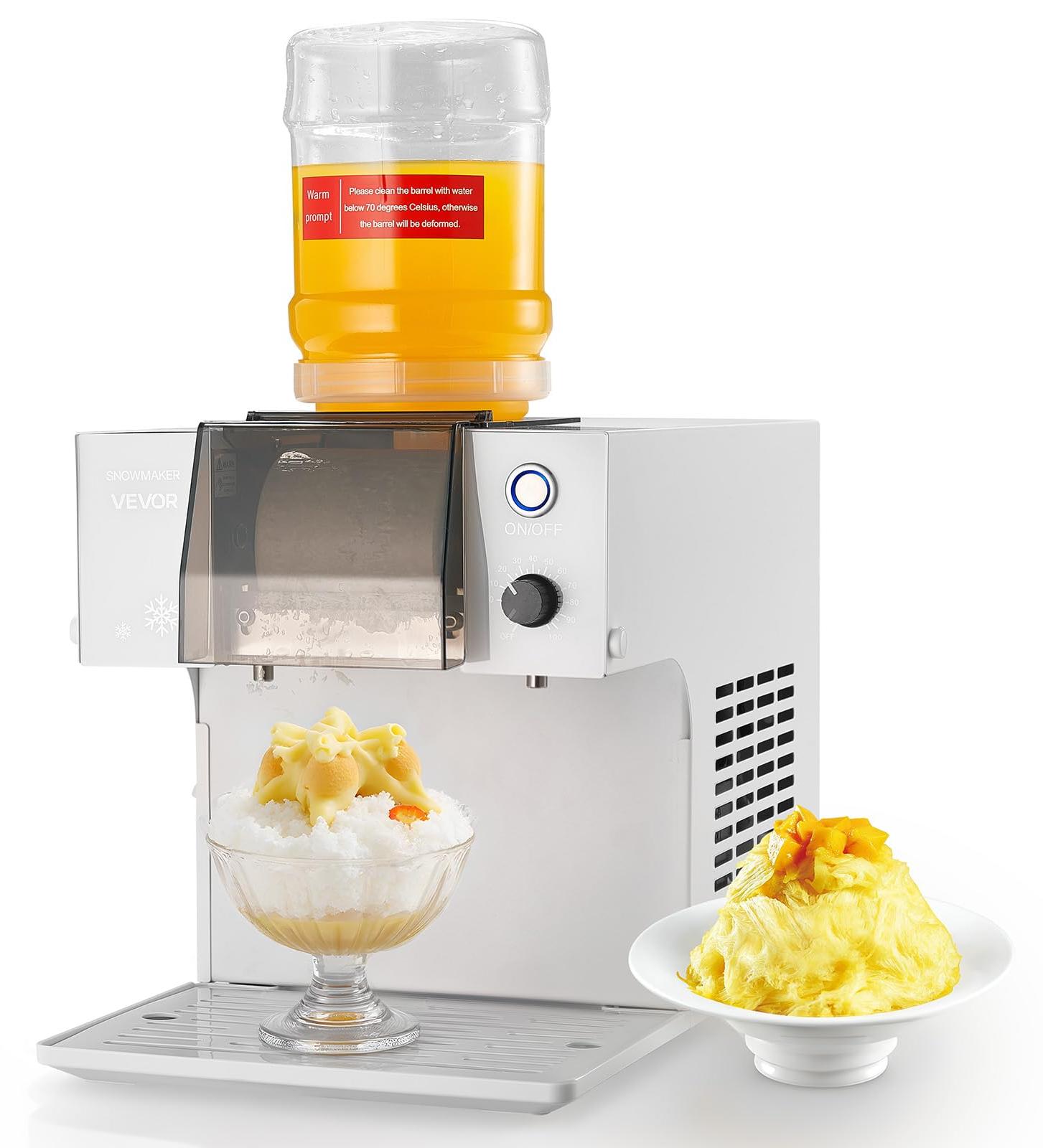 Schneeflocken-Eismaschine 60 kg/Tag, 1,8 L, Edelstahl, 90 s Kühlung