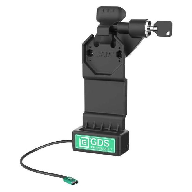 Rammount Ram Mounts GDS Uni-Conn Ladestation mit Schlüsselverriegelung Rechts - 2-Lochmuster AMPS (RAM-GDS-DOCKLR-U1CPU)
