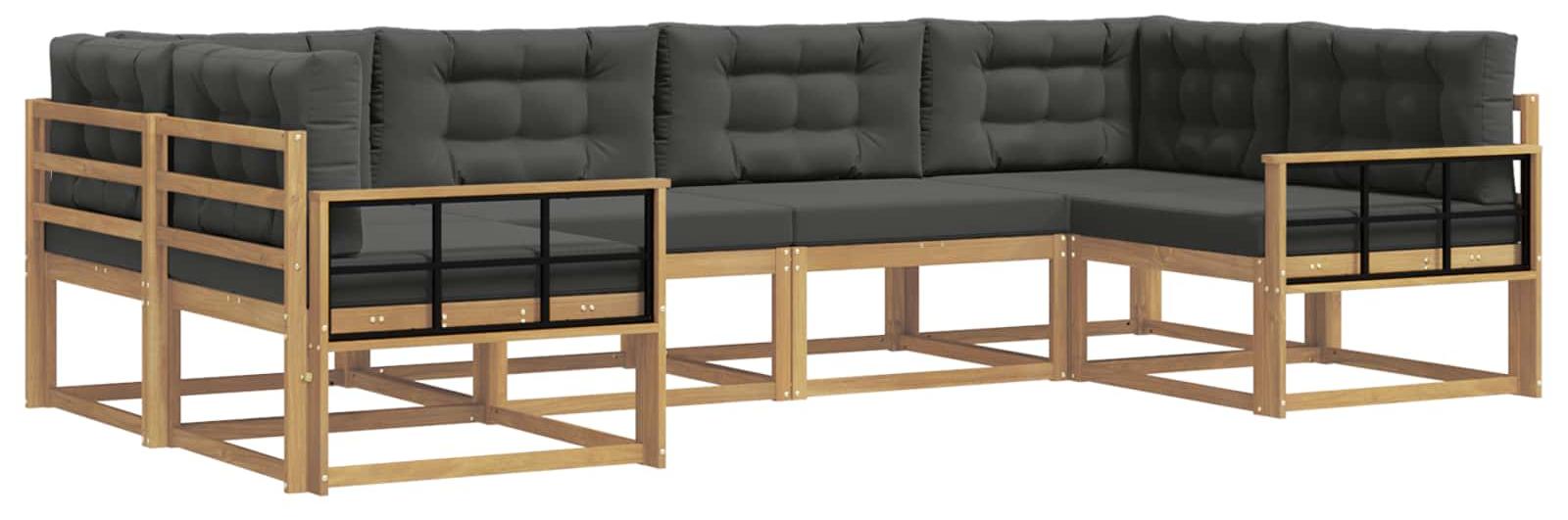Outdoor-Sofagarnitur mit Kissen 6 pcs Weiß und Anthrazit