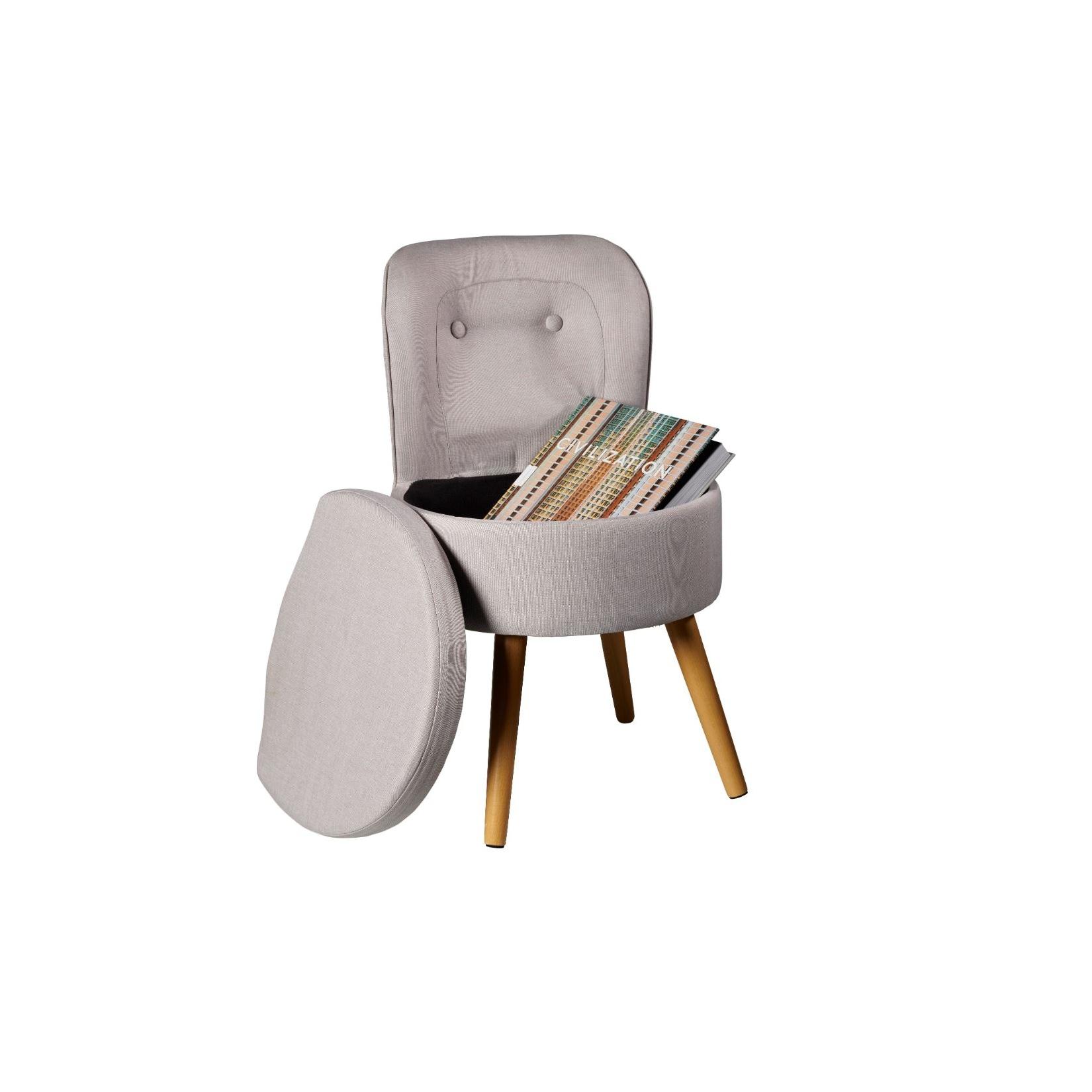 ECHTWERK Kleiner Sessel/Hocker "VINCE" - grau
