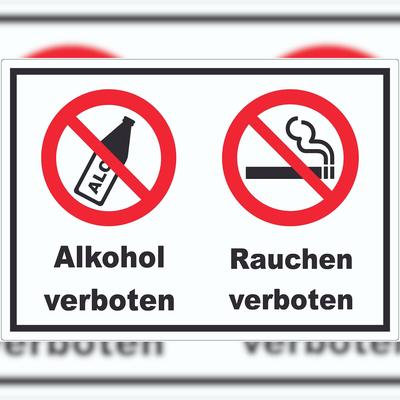 HB-Druck Aufkleber Alkohol Rauchen verboten A5 (148x210mm)