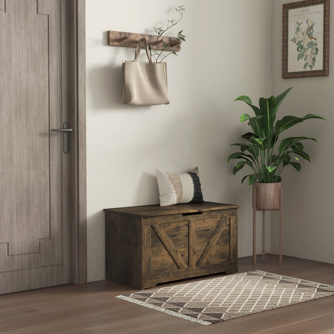 Lily Manor Storage Chest Rustic Brown 45cm H X 80cm W X 40cm D