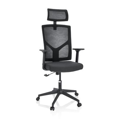 Bürostuhl / Drehstuhl BRETON B Stoff / Netzstoff schwarz hjh OFFICE