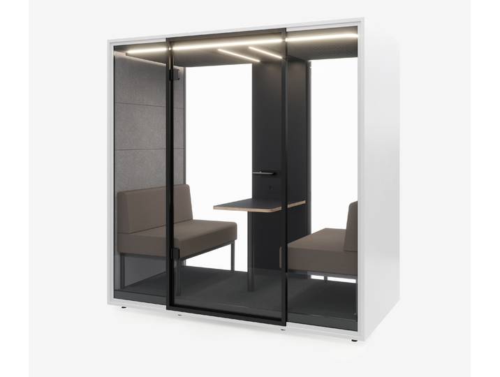 Meetingbox Quattro Weiß Anthrazit Hellgrau Kaffee Glas Schwarz