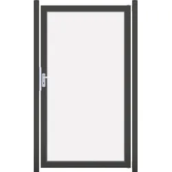GroJa Ambiente Einzeltor 100 x 180 cm mit Alurahmen Anthrazit DB 703 Klarglas Universal