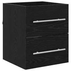 Helloshop26 - Praktischer rechteckiger Waschtischunterschrank 41 x 38,5 x 48 cm schwarzes Holzwerkstoff