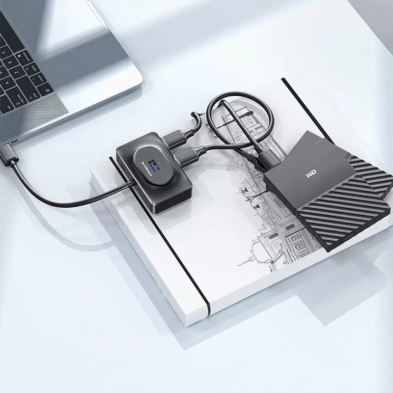 INF 4-Port USB 3.0 Hub – Quadratischer Splitter für schnelle Datenübertragung 1 m