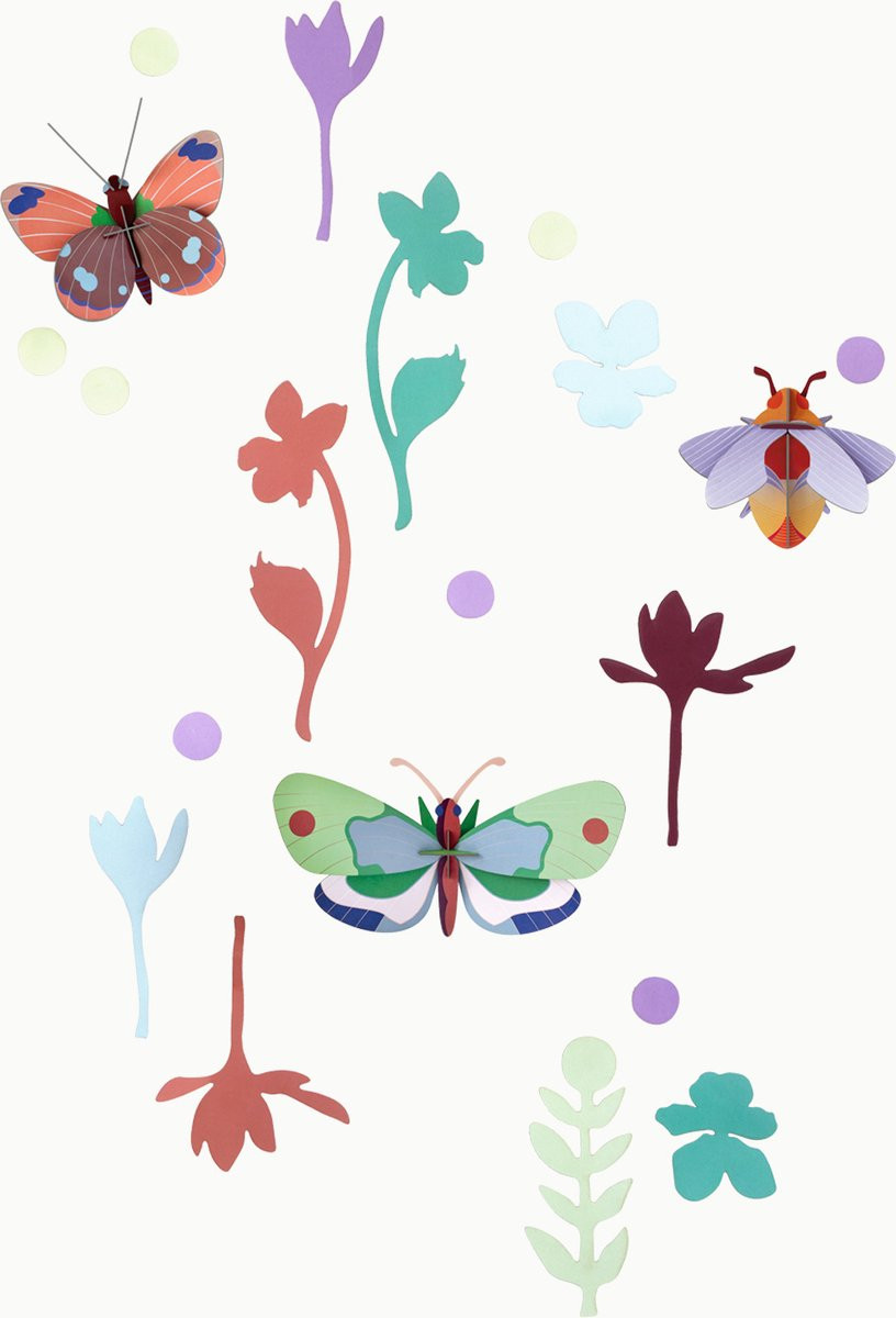 Studio ROOF Winged Medley Wanddecoratie Vlinders en Insecten