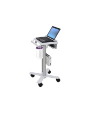 Ergotron Laptop Cart SV10 Wagen für Notebook medizinisch Metall weiß Aluminium Bildschirmgröße: bis zu 43,2 cm 17" (SV10-1100-0)