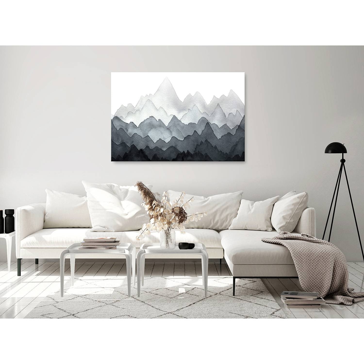 home24 Dignified Rhythm of Nature linnen afbeelding zwart B: 120 cm, H: 80 cm